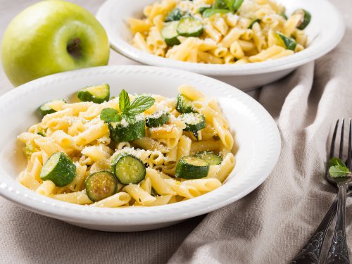 Penne pomme courgette